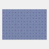 Blau-Weiß-Mittelmeer-Fliesenmuster Geschenkpapier Set (Vorderseite 3)