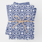 Blau-Weiß-Mittelmeer-Fliesenmuster Geschenkpapier Set (Beispiel)