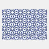 Blau-Weiß-Mittelmeer-Fliesenmuster Geschenkpapier Set (Vorderseite)