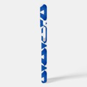 Blau-Weiß-Mittelmeer Tile Dreiecke Chic Case-Mate iPhone Hülle (Rückseite / Links)