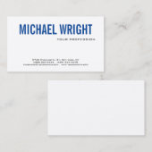 Blau Weiß Moderne Schlichte, einfache Premiumseide Visitenkarte (Vorne/Hinten)