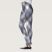 Blau/Weiß Multi-Karierte Frauen-Leggings Leggings (Links)
