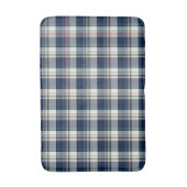 Blau, Weiß, Multi Thread Kariert Badematte (Vorderseite Vertikal)
