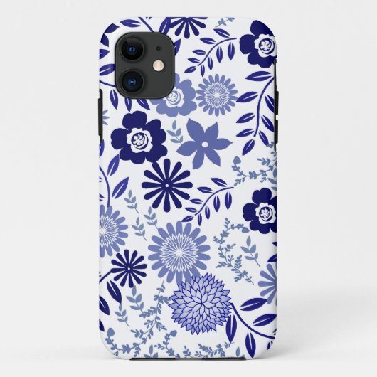 Blau-Weiß-Muster Case-Mate iPhone Hülle (Rückseite)
