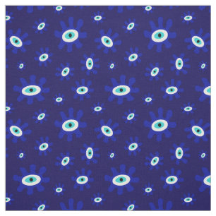 Blau-Weiß-Muster des griechischen Auges Stoff