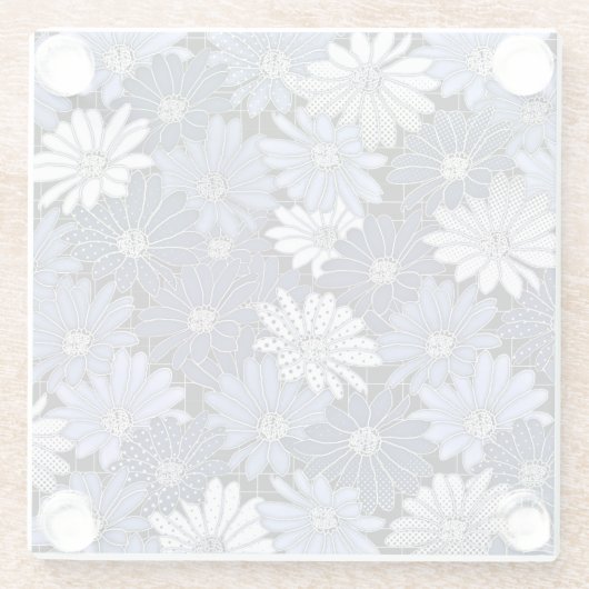 Blau-Weiß-Muster Glasuntersetzer (Rückseite)