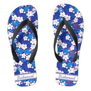 Blau-Weiß-Muster Hochzeitsjungfrau Badesandalen