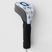 Blau-Weiß-Muster Modernes Initial-Monogramm Golf Headcover (angewinkelt)