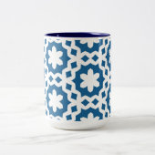 Blau-Weiß-Muster Zweifarbige Tasse (Mittel)