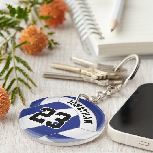 blau weiß oder JEDER Farbvolleyball Schlüsselanhänger (Vorderseite rechts)