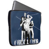 Blau weiß OHH BOYS knacken lachen Laptopschutzhülle (Vorne Rechts)