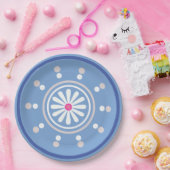 Blau-Weiß-Papierplatte Pappteller (Party)