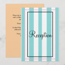 Blau Weiß Pink Beige Monogramm Streifen Empfang