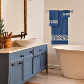 Blau-Weiß-Pisley Badhandtuch Set