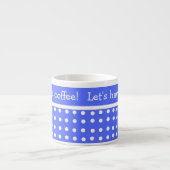Blau/Weiß-Polka-Dot Anpassbare Espresso-Tasse Espressotasse (Vorderseite)