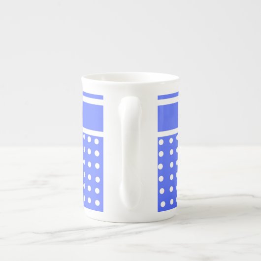Blau/Weiß Polka Dot Bone China Kaffee Tasse (Rückseite)