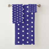 Blau-Weiß-Polka-Dot-Muster Badhandtuch Set (Insitu)
