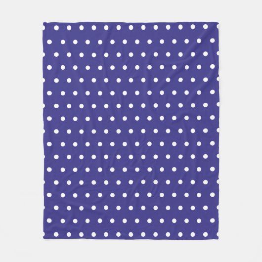 Blau-Weiß-Polka-Dot-Muster Fleecedecke (Vorderseite)