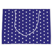 Blau-Weiß-Polka-Dot-Muster Große Geschenktüte (Vorderseite)
