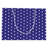 Blau-Weiß-Polka-Dot-Muster Große Geschenktüte (Rückseite)
