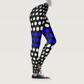 Blau-Weiß-Polka-Dot-Muster Leggings (Rechts)