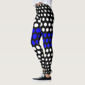 Blau-Weiß-Polka-Dot-Muster Leggings (Links)