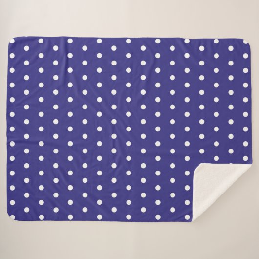 Blau-Weiß-Polka-Dot-Muster Sherpadecke (Vorderseite (Horizontal))