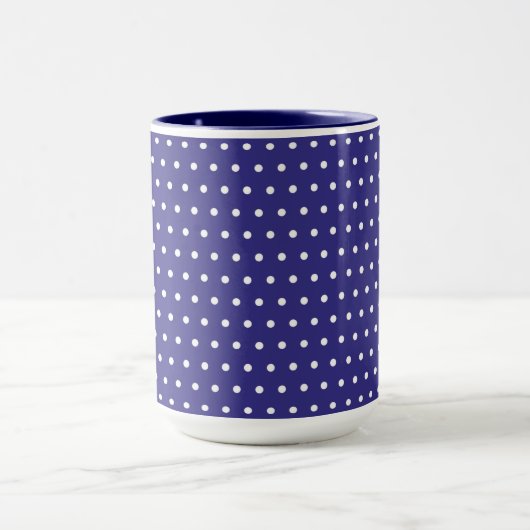 Blau-Weiß-Polka-Dot-Muster Tasse (Zentrum)