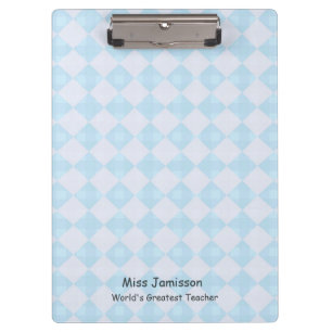 Blau Weiß Retro, Weltbester Lehrer, Name, Klemmbrett
