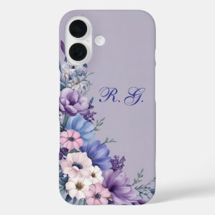 Blau, Weiß, Rosa und Lila Sommerblüten iPhone 16 Hülle