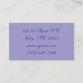 Blau, Weiß, Rosa und Lila Sommerblüten Visitenkarte (Rückseite)