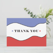 Blau, Weiß, Rot - Dankeschön Karte (Stehend Vorderseite)