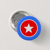 Blau Weiß Rot Panama Knopf Button (Vorne & Hinten)