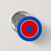 Blau Weiß Rot Panama Knopf Button (Vorne & Hinten)