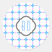 Blau weiß runder aufkleber (Vorderseite)