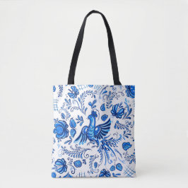 Blau-Weiß-Russische Ornamente  Tasche