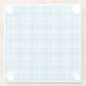 Blau-Weiß-Schachbrett abstraktes Muster Glasuntersetzer (Rückseite)