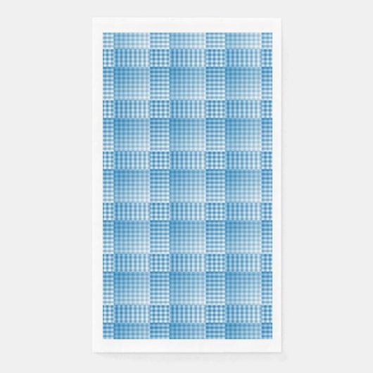 Blau-Weiß-Schachbrett abstraktes Muster Serviette (Vorderseite)