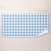 Blau-Weiß-Schachbrett Diamant-Muster Badehandtuch (Badehandtuch)