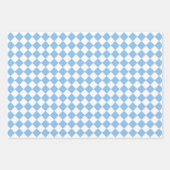 Blau-Weiß-Schachbrett Diamant-Muster Geschenkpapier Set (Vorderseite)