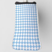 Blau-Weiß-Schachbrett Diamant-Muster Golf Headcover (Rotieren 90)