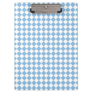 Blau-Weiß-Schachbrett Diamant-Muster Klemmbrett