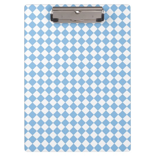 Blau-Weiß-Schachbrett Diamant-Muster Klemmbrett (Vorderseite)