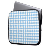 Blau-Weiß-Schachbrett Diamant-Muster Laptopschutzhülle (Vorderseite Links)