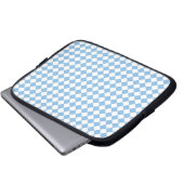 Blau-Weiß-Schachbrett Diamant-Muster Laptopschutzhülle (Vorne Knopf)