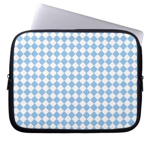 Blau-Weiß-Schachbrett Diamant-Muster Laptopschutzhülle (Vorderseite)
