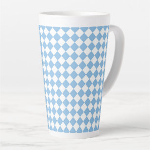 Blau-Weiß-Schachbrett Diamant-Muster Milchtasse