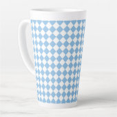 Blau-Weiß-Schachbrett Diamant-Muster Milchtasse (Linke Ecke)