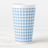Blau-Weiß-Schachbrett Diamant-Muster Milchtasse (Vorderseite)