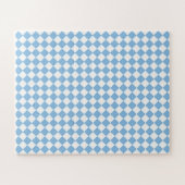 Blau-Weiß-Schachbrett Diamant-Muster Puzzle (Horizontal)